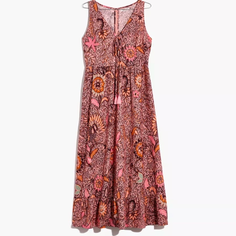 Madewell Ruffle-Hem Dress in Bali Blooms